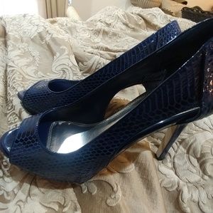Whbm blue snake print shoes